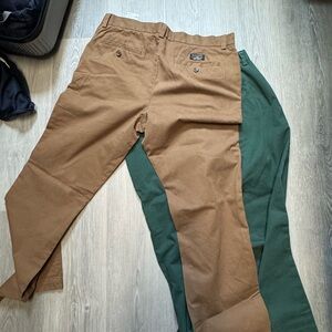 Banana Republic Men's Chinos in Brown and Green. Slim straight cotton